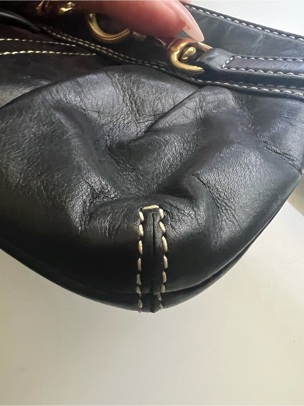 Coach Black Leather Wristlet with Gold Hardware - Picture 5 of 6